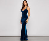 Yamileth Formal Lace Up Velvet Dress Sai Feel